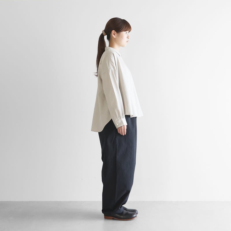 ウォッシャブルウールコットンバルーンパンツロング（ブラック）【ユニ