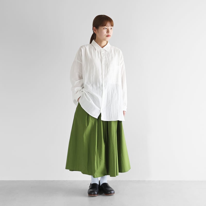 シャトルダブルガーゼオーバーシャツ（白）【ユニセックス】018 | HUIS