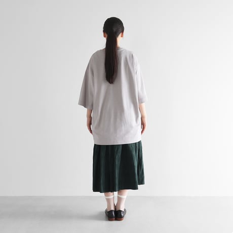［HUIS in house］綿麻天竺スタンダードTシャツL（シルバーグレー）【ユニセックス】CS110L