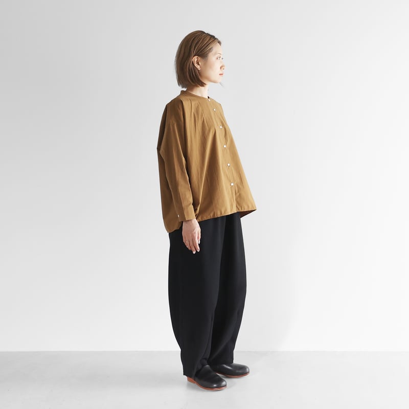 厚手モールスキンバルーンパンツロング（ブラック）【ユニセックス