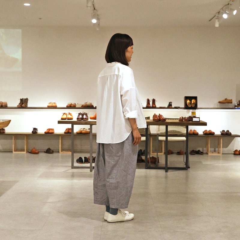 オーガニックコットンワイドブラウス（白）【レディス】U102 | HUIS