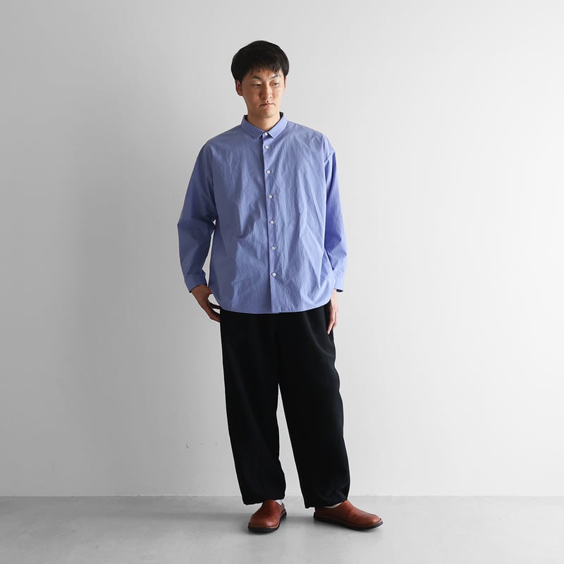 タイプライタークロスビッグシャツ（サックスブルー）【ユニセックス