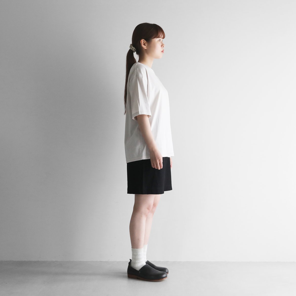 パクチー　ノントーキョー non tokyo お花柄♡リブパンツ♡ HUIS×yohakuペチパンツ兼ハーフパンツ（ブラック）【ユニ