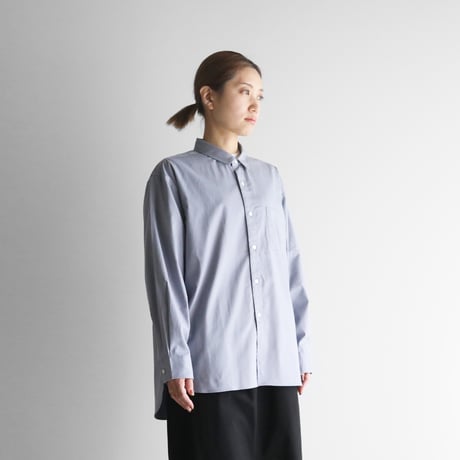 オーガニックコットンライトオックスビッグシャツ（スチールグレー）【ユニセックス】011