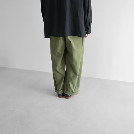 バフクロスワイドパンツ（カーキ）【ユニセックス】504