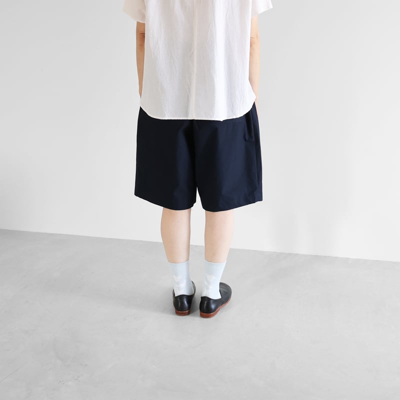 ばちばちタイプライタークロスワイドハーフパンツ（ダークネイビー