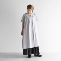 ギザコットンブロードスキッパーワンピース（シルバーグレー）【レディス】U210