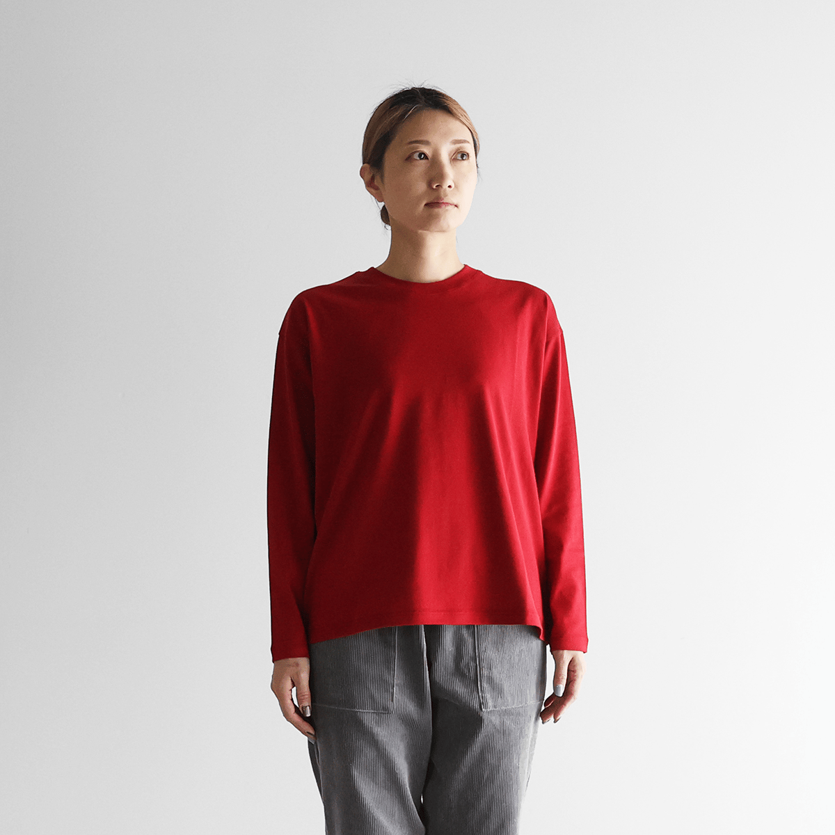 HUIS in house］SUVIN COTTONカットソー（レッド）【ユニセックス】CS