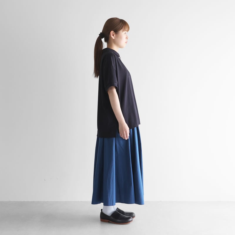 HUIS in house］SUVIN COTTON半袖ポロカットソー（ダークネイビー）【レ