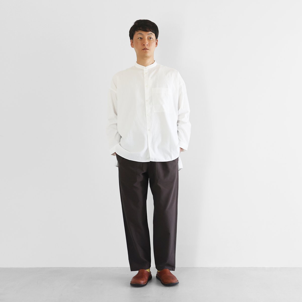 スヴィンオックスフォードイージーワークパンツ(ブラウングレー)【ユニ