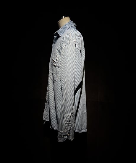 50/50 Split Rebuild Vintage Pattern Denim/Hickory Shirt