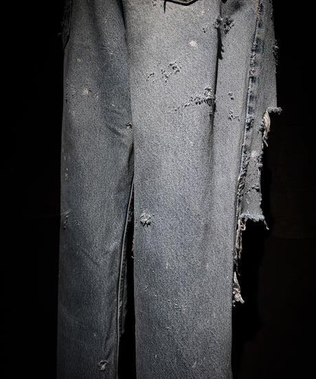 Vintage Distressed Shoe-cut Denim pants