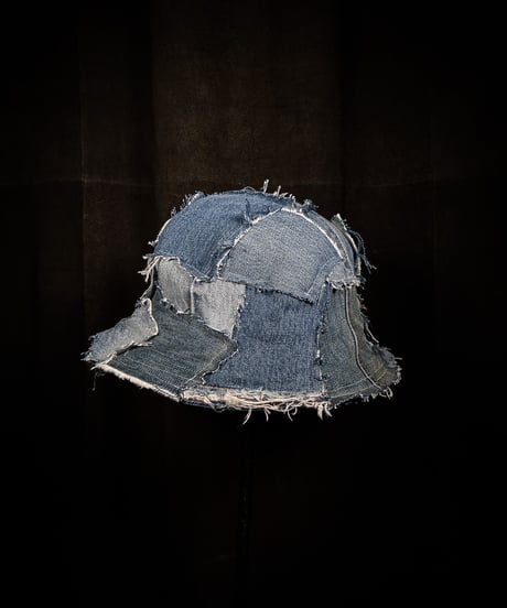 Denim patchwork bucket hat