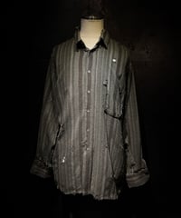 [Dye] Vintage damage stripe shirt