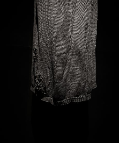 [Dye] Vintage damage V-neck Knit vest