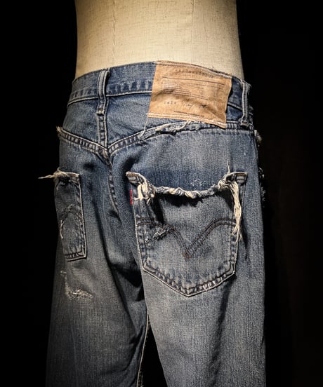 Vintage repair damage denim pants (襤褸)
