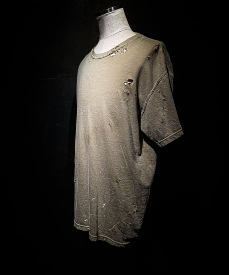 Vintage paint & damage Tee (GREIGE)