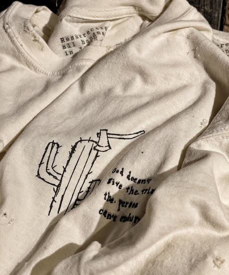 Cactus and axe T-shirt OLD WHITE