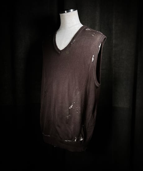 Vintage damage knit vest