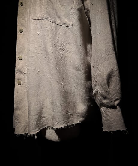 Vintage damage drape Silk100% Shirt