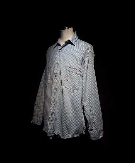 50/50 Split Rebuild Vintage Pattern Denim/Hickory Shirt