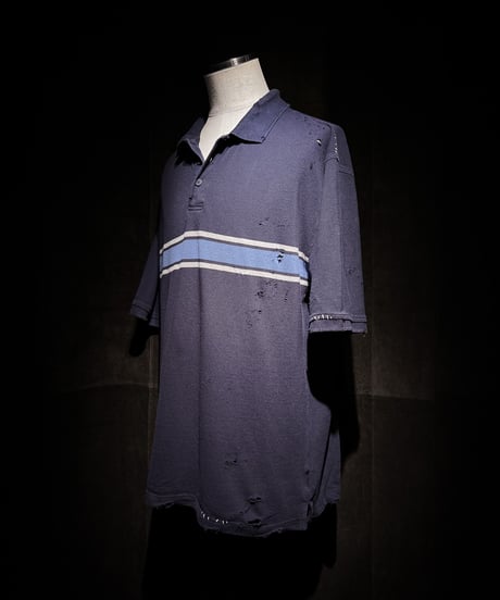 Vintage damage line polo shirt