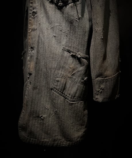 [Dye] Vintage damage herringbone jacket
