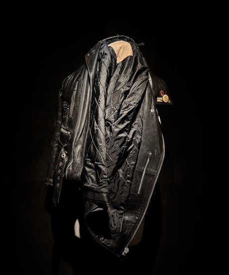 Vintage Leather Biker Jacket with UK-Sourced Badges & Pins