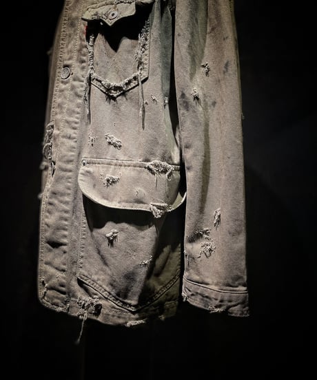 Vintage damage dye cover all jacket