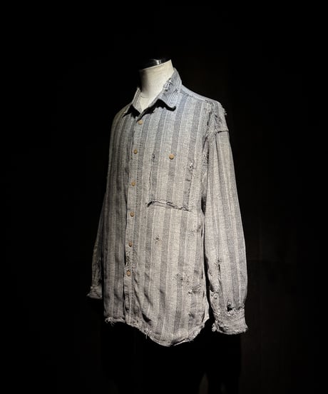 70's EURO Vintage damage stripe shirt