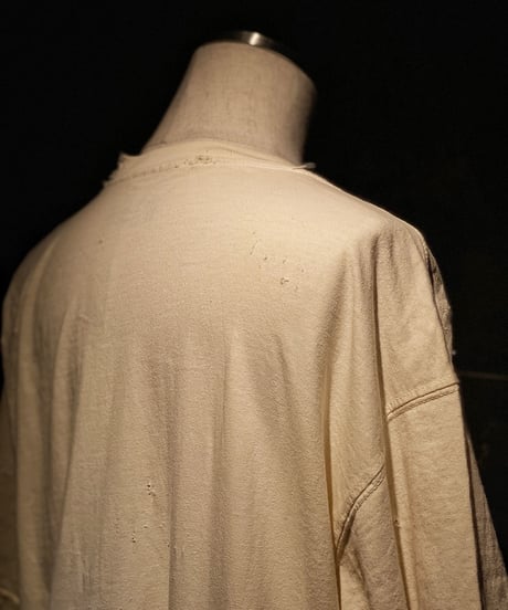 Flower vintage dye damage T-shirt (Old white)