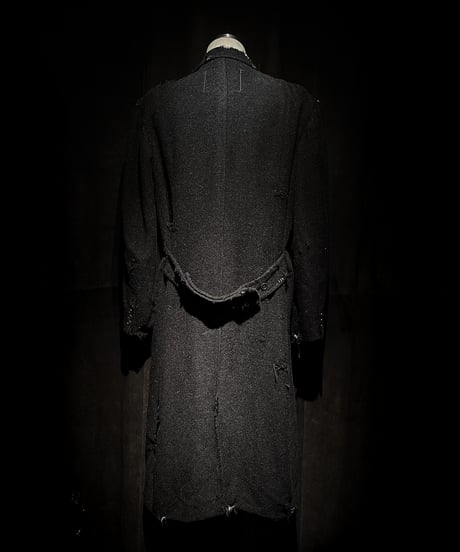 Vintage damage alpaca blend long coat