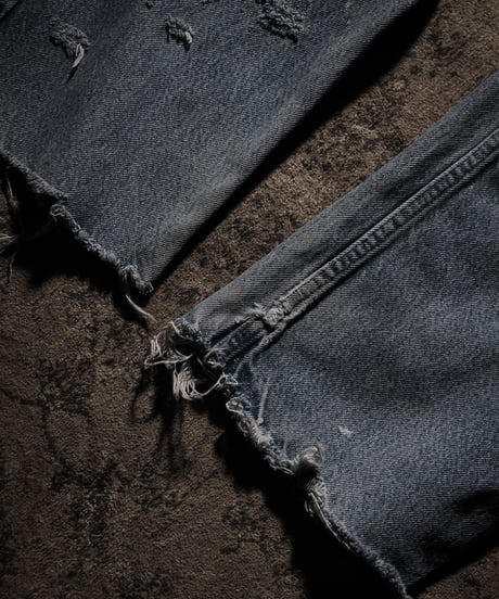 Vintage Distressed Shoe-cut Denim pants