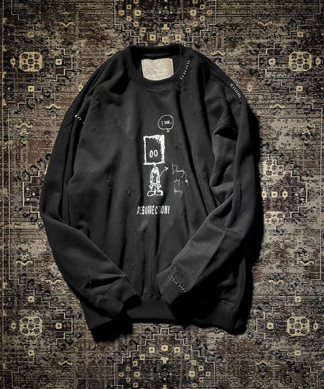 I THINK,,, character sweat shirt (BLACK)