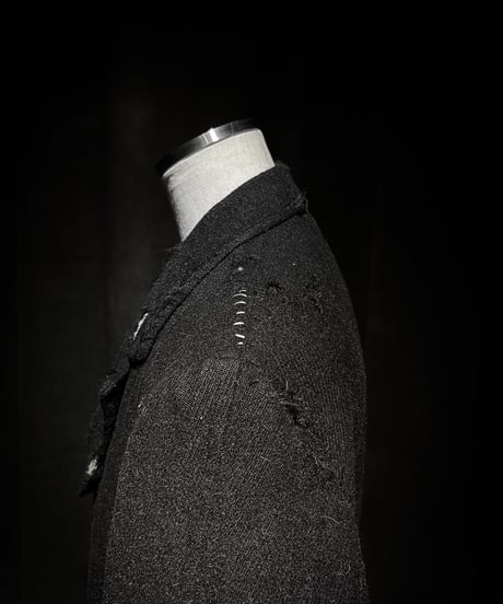 Vintage damage alpaca blend long coat