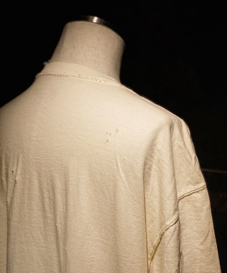 Guitar vintage dye damage T-shirt (Old white)
