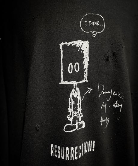 I THINK,,, character sweat shirt (BLACK)