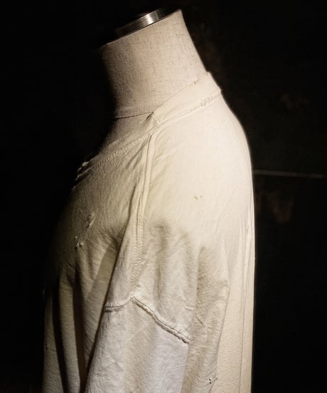 Guitar vintage dye damage T-shirt (Old white)