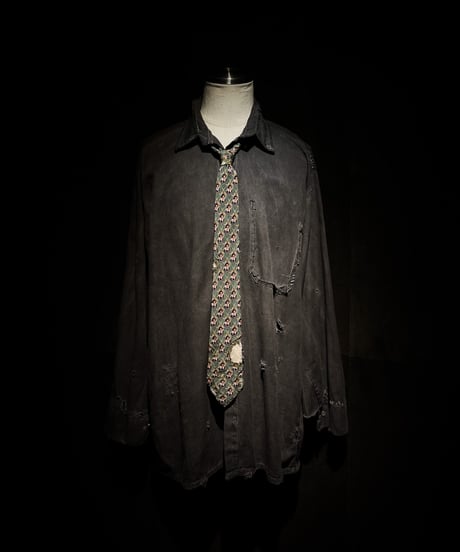 Vintage damage horse pattern tie