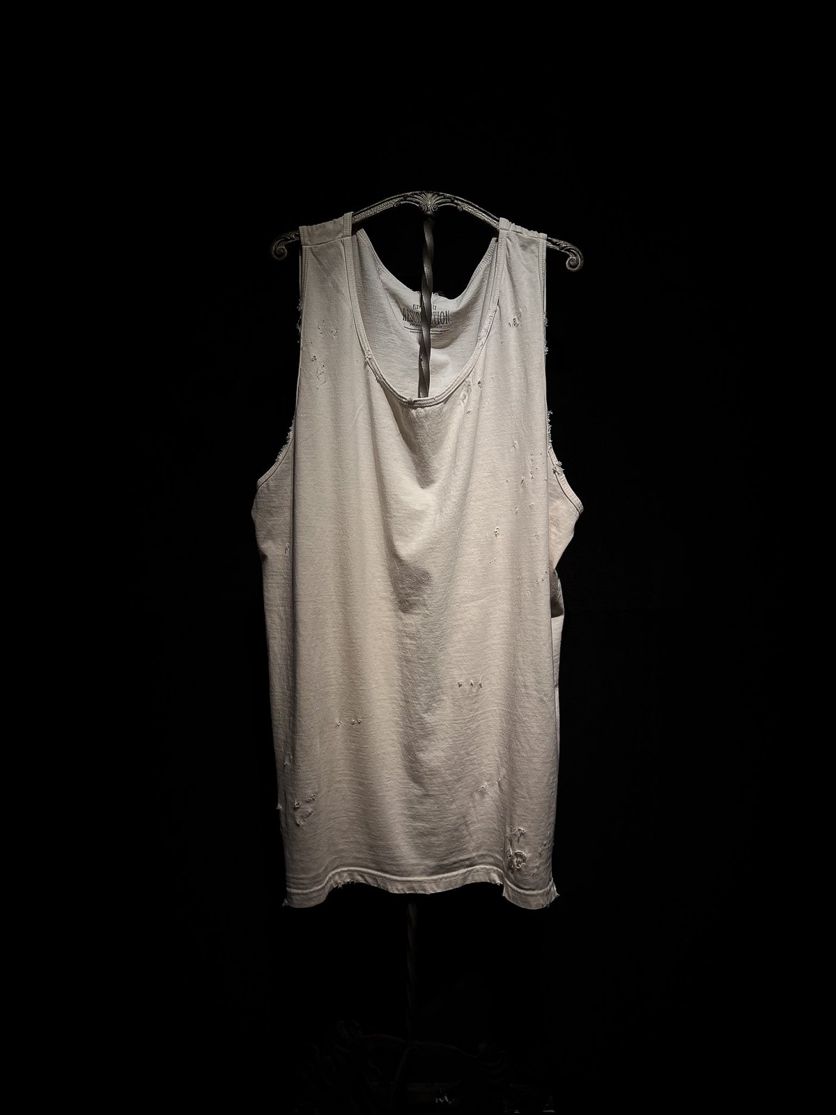 Hard damage]Vintage damage dye Tank-Top (Old W
