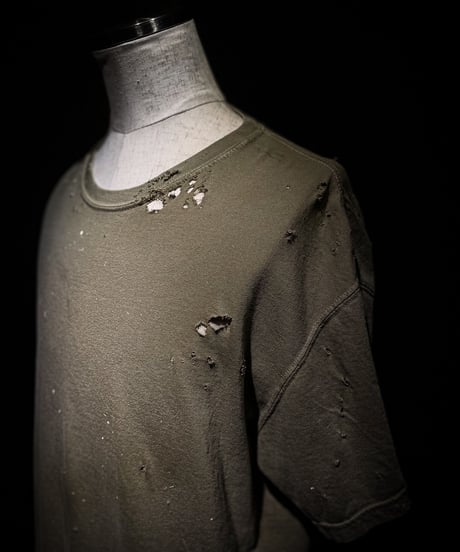 Vintage paint & damage Tee (GREIGE)