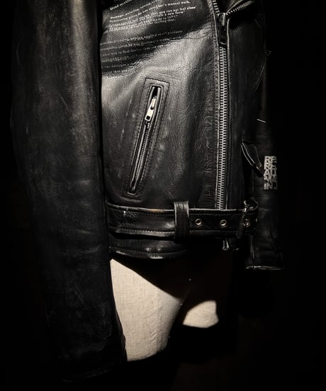 Vintage Leather Biker Custom Double Riders Jacket with Vintage Badges