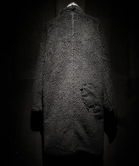Different fabric patchwork boa coat