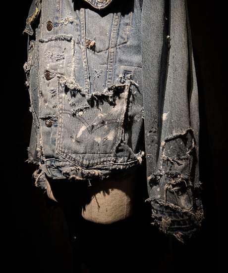 Distressed Patchwork Vintage Denim Trucker Jacket TypeIII