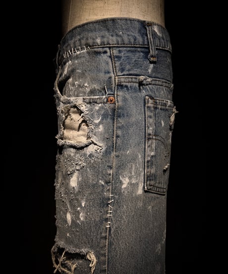 VIntage hard damage denim pants