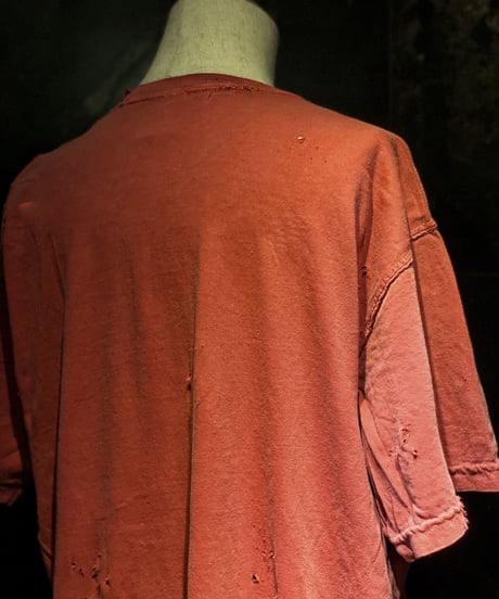 Vintage dye damage T-shirt (Old red)