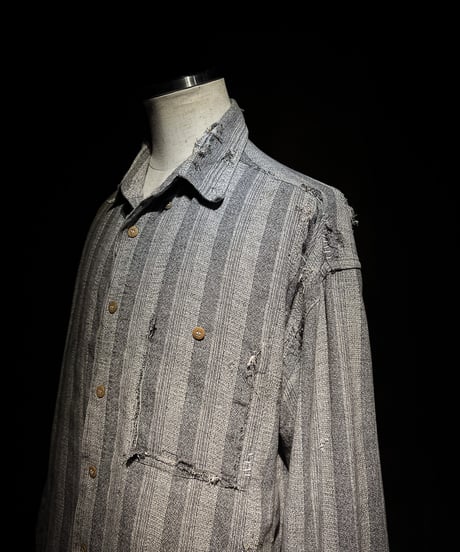 70's EURO Vintage damage stripe shirt