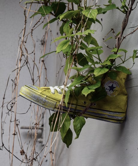 Discoloration Vintage High cut Sneaker YELLOW
