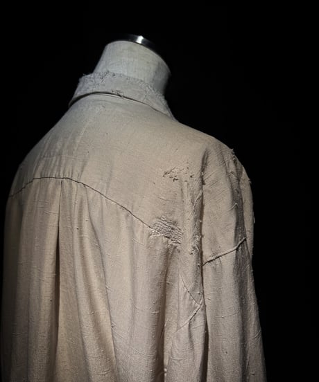 Vintage damage drape Silk100% Shirt