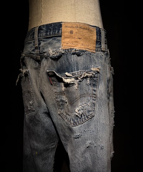 Fade Distressed slim Straight Denim pants